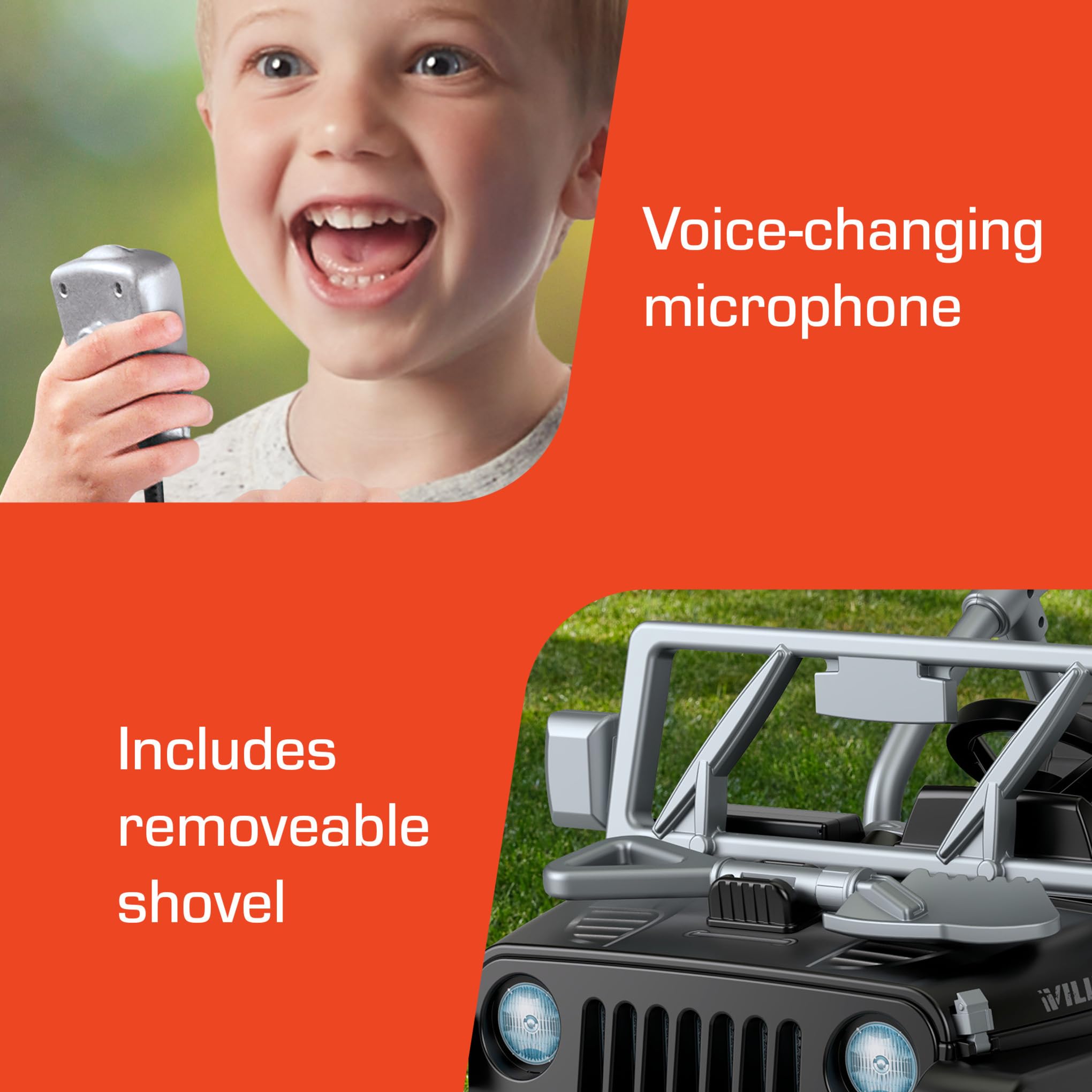 Power Wheels Jeep Wrangler Willys 12V Ride-On Car for Kids Ages 3-7 Years - Battery-Powered Toy Vehicle with Realistic Sounds & LED Lights - Outdoor Play Toy for Boys & Girls - Perfect for Driveway, Backyard & Park Adventures