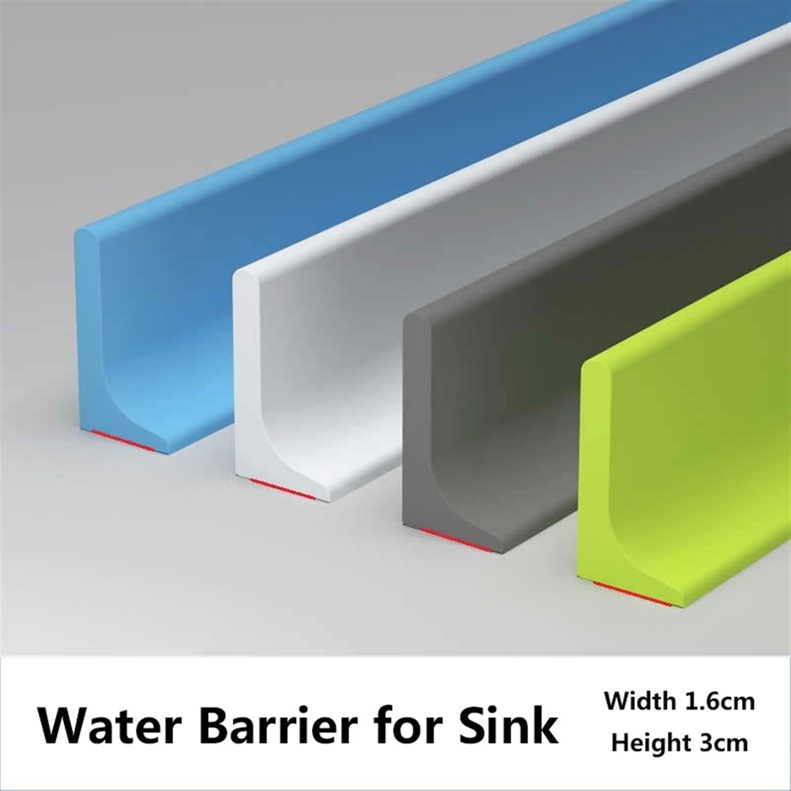 Waterproof Sink Barrier, Kitchen Splash Guard - Bathtub Edge & Shower Corner Water Dam Strip, Countertop Water Stopper for Bathroom - Ideal for Kitchen, Bathroom & Frameless Shower Threshold Protection