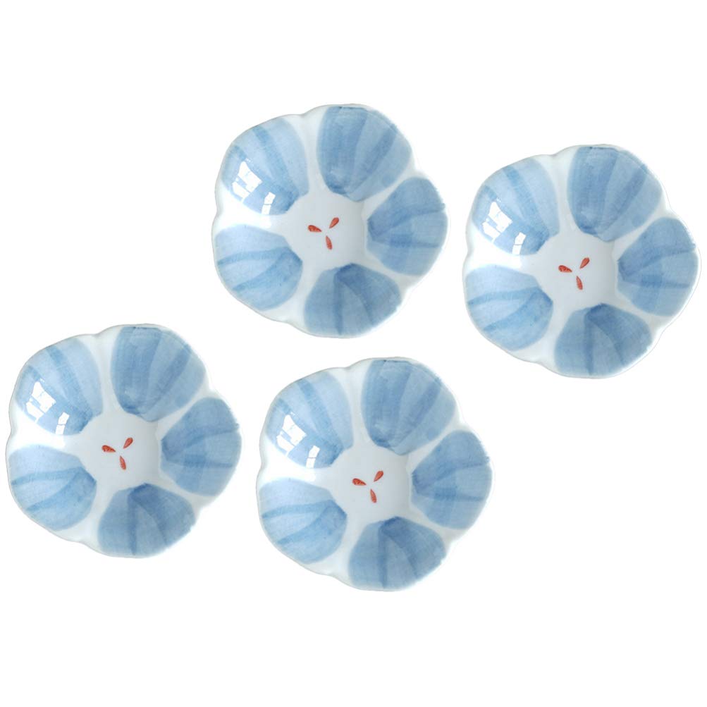 Hemoton 4-Piece Ceramic Dipping Bowls Set - Small Sauce Dishes for Olive Oil, Vinegar & Condiments - Perfect for Kitchen, Dining Table & Party Snack Serving