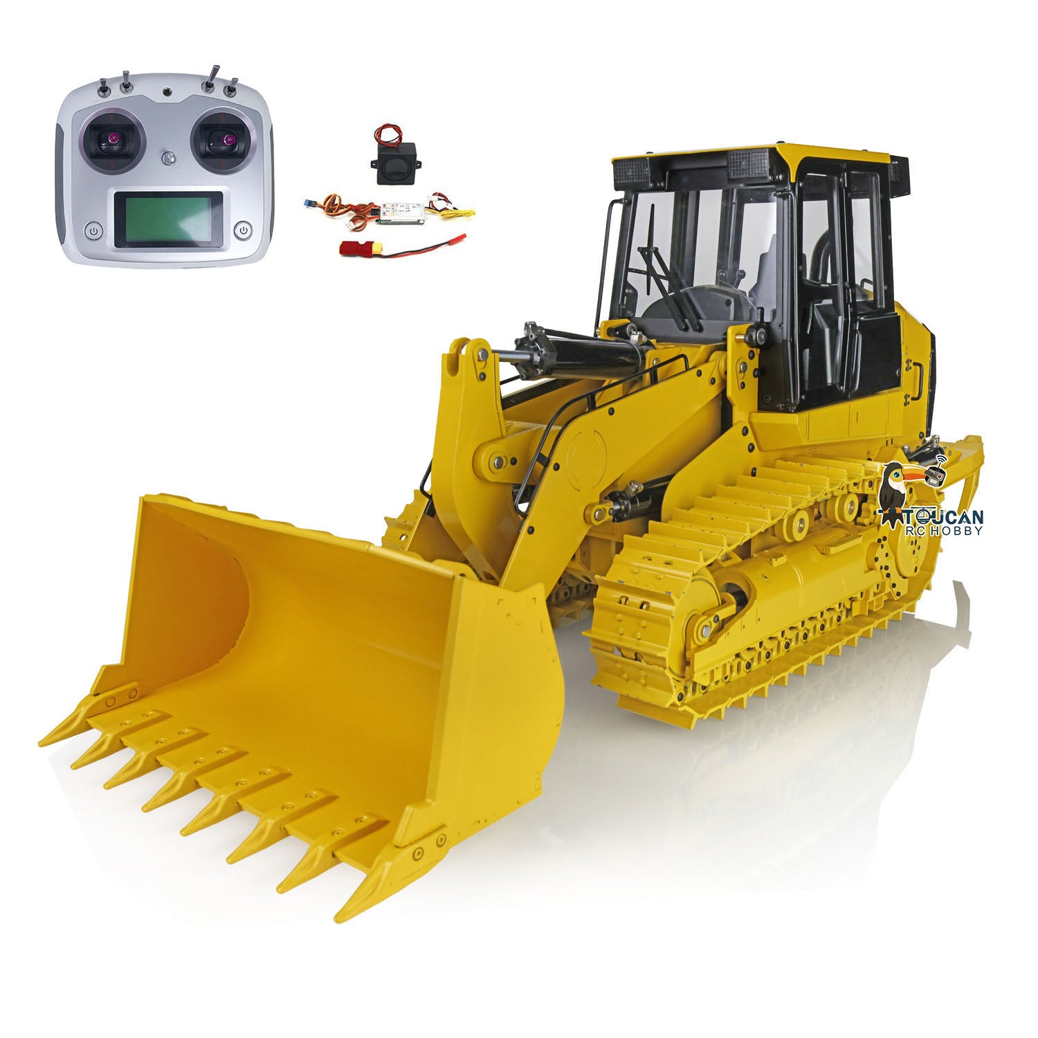 1/14 Scale JDModel Metal RC Hydraulic Tracked Loader - 3CH Valve Pump Construction Vehicle with I6S Radio & 201 Sound Effects | RTR Remote Control Toy for Adults & Kids | Perfect for Construction Site Play, Collecting & RC Hobby Enthusiasts