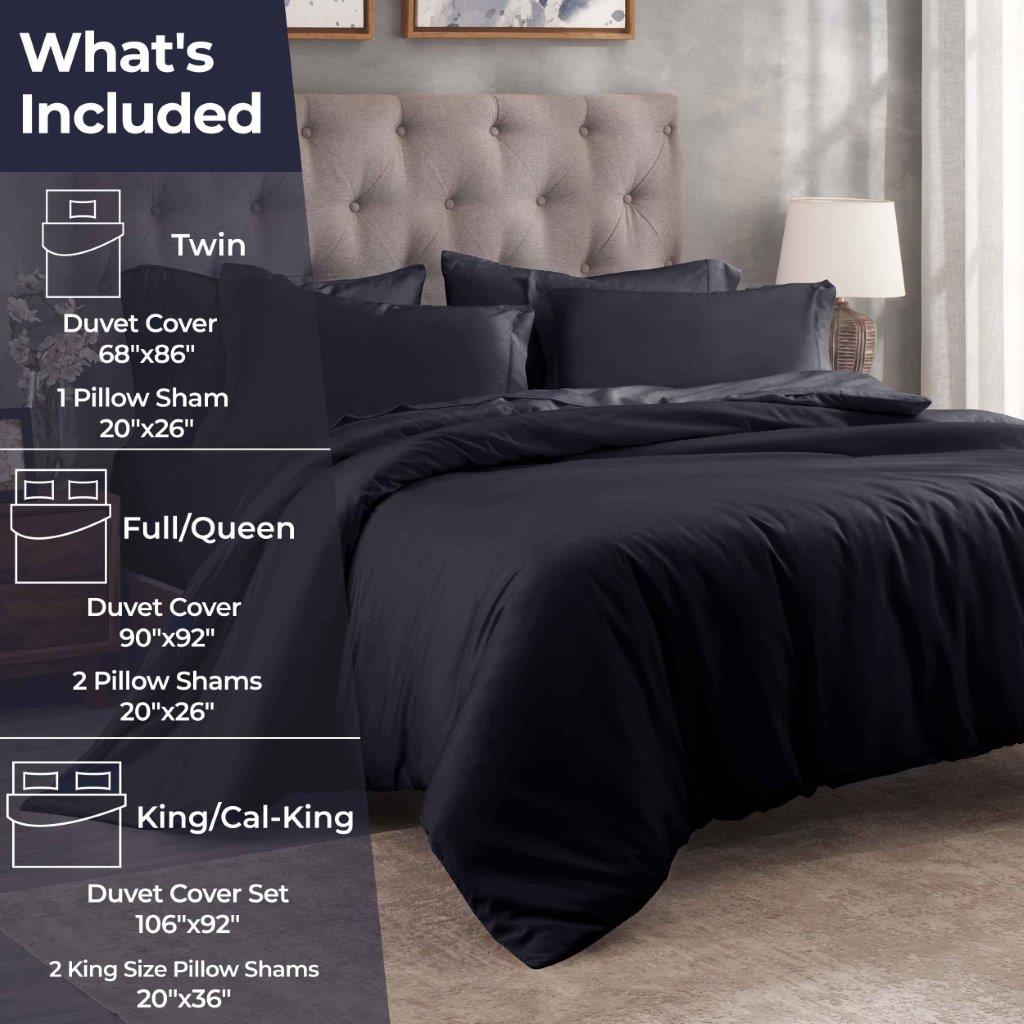 Premium Egyptian Cotton 400 Thread Count Duvet Cover Set - Ultra Soft & Breathable Bedding for Luxury Hotels & Master Bedrooms