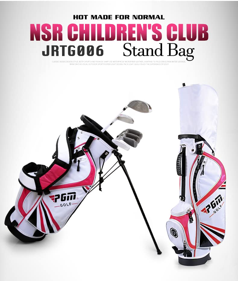 PGM Junior Golf Club Complete Set - Right Handed 6-Piece Youth Golf Clubs for Kids (Driver, Hybrid, 7 & 9 Irons, Wedge, Putter) with Stand Bag & 2 Headcovers - Perfect for Boys & Girls Learning Golf | Ideal for Backyard Practice, Driving Range & Junior Tournaments