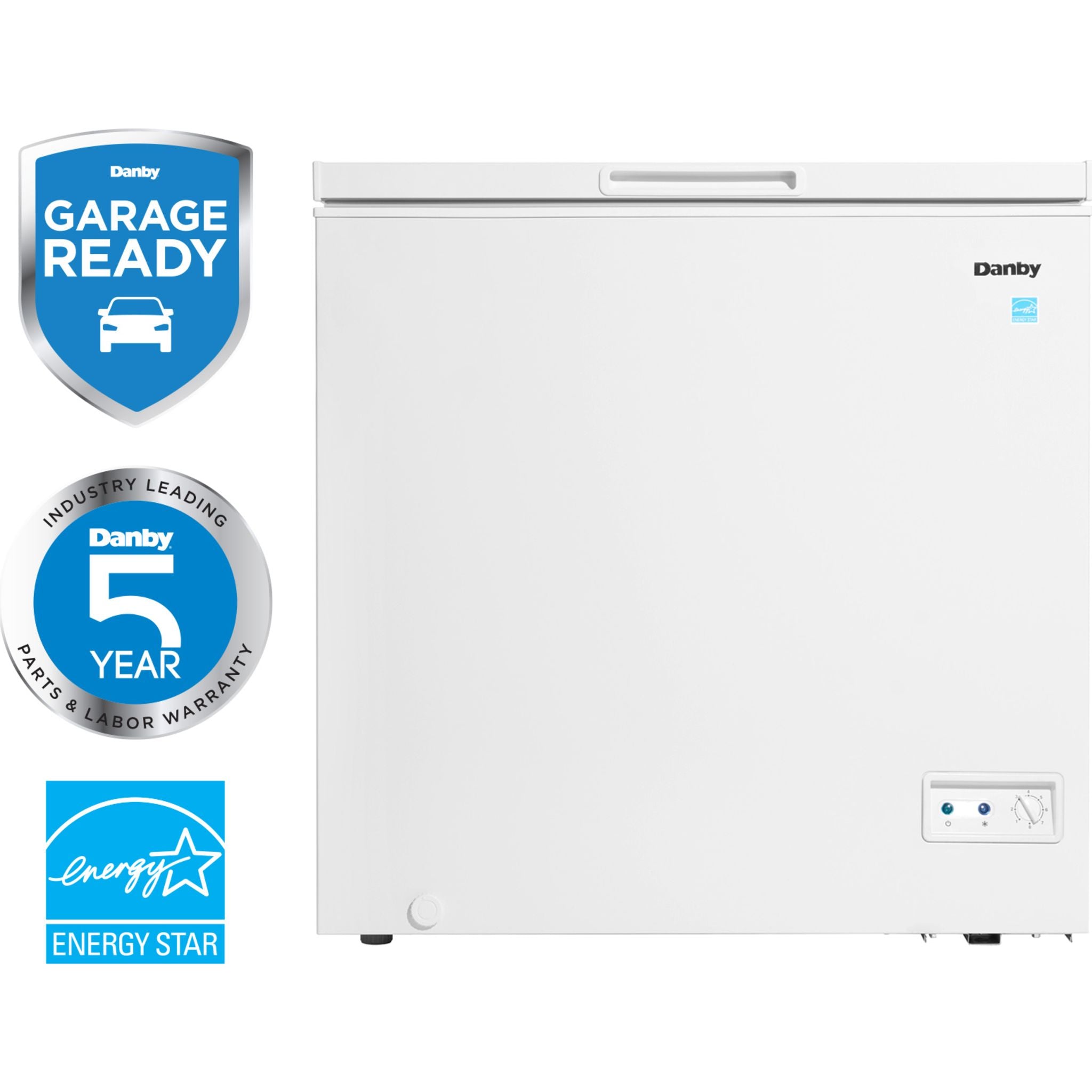 Danby 7.0 Cu. Ft. Chest Freezer (DCF070A5WDB) - Energy Efficient White Deep Freezer for Home, Garage & Basement - Perfect for Storing Meat, Frozen Foods & Bulk Groceries