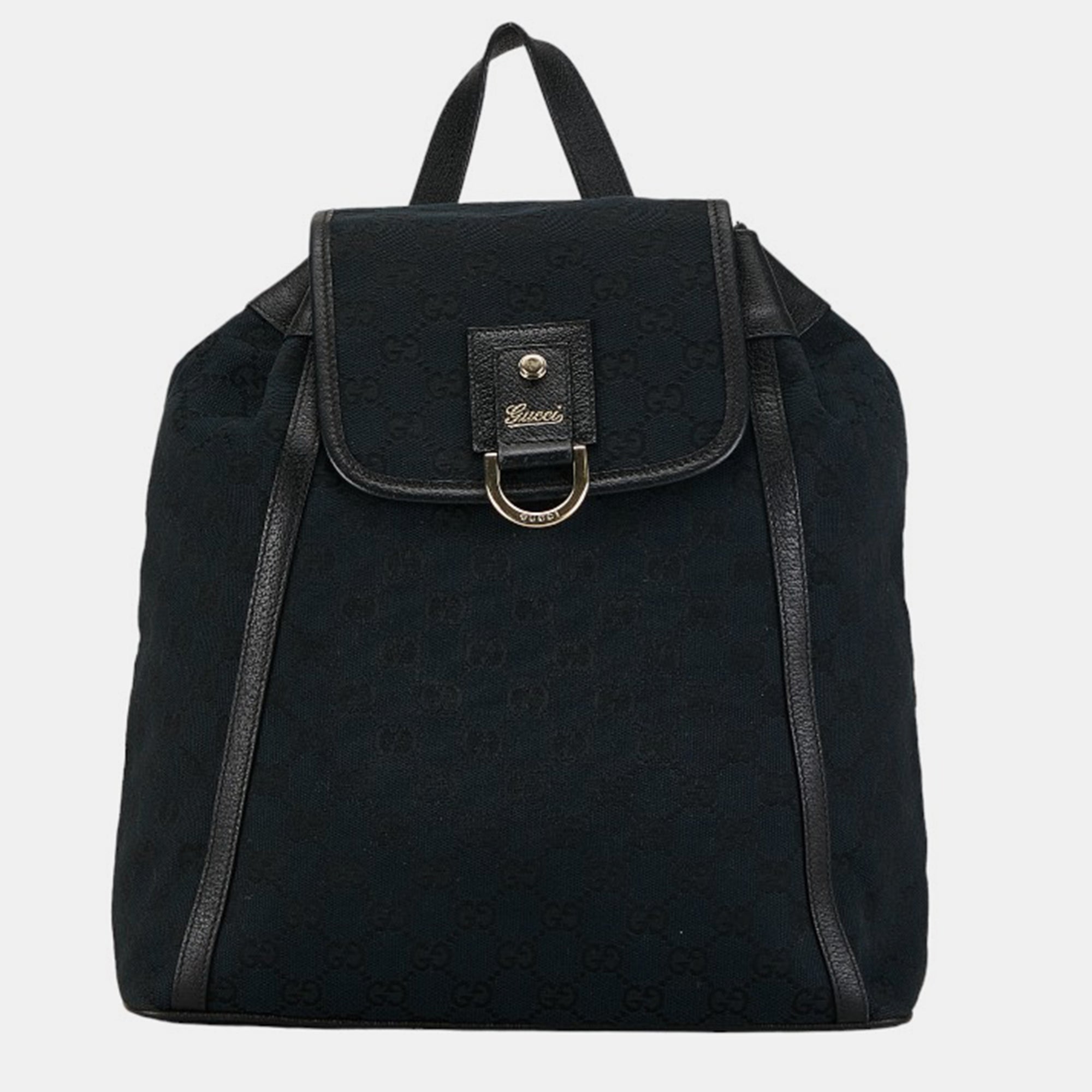 Gucci GG Supreme Canvas Drawstring Backpack for Women & Men - Luxury Designer Backpack for Travel, Gym, Work & School | Black Unisex Shoulder Bag