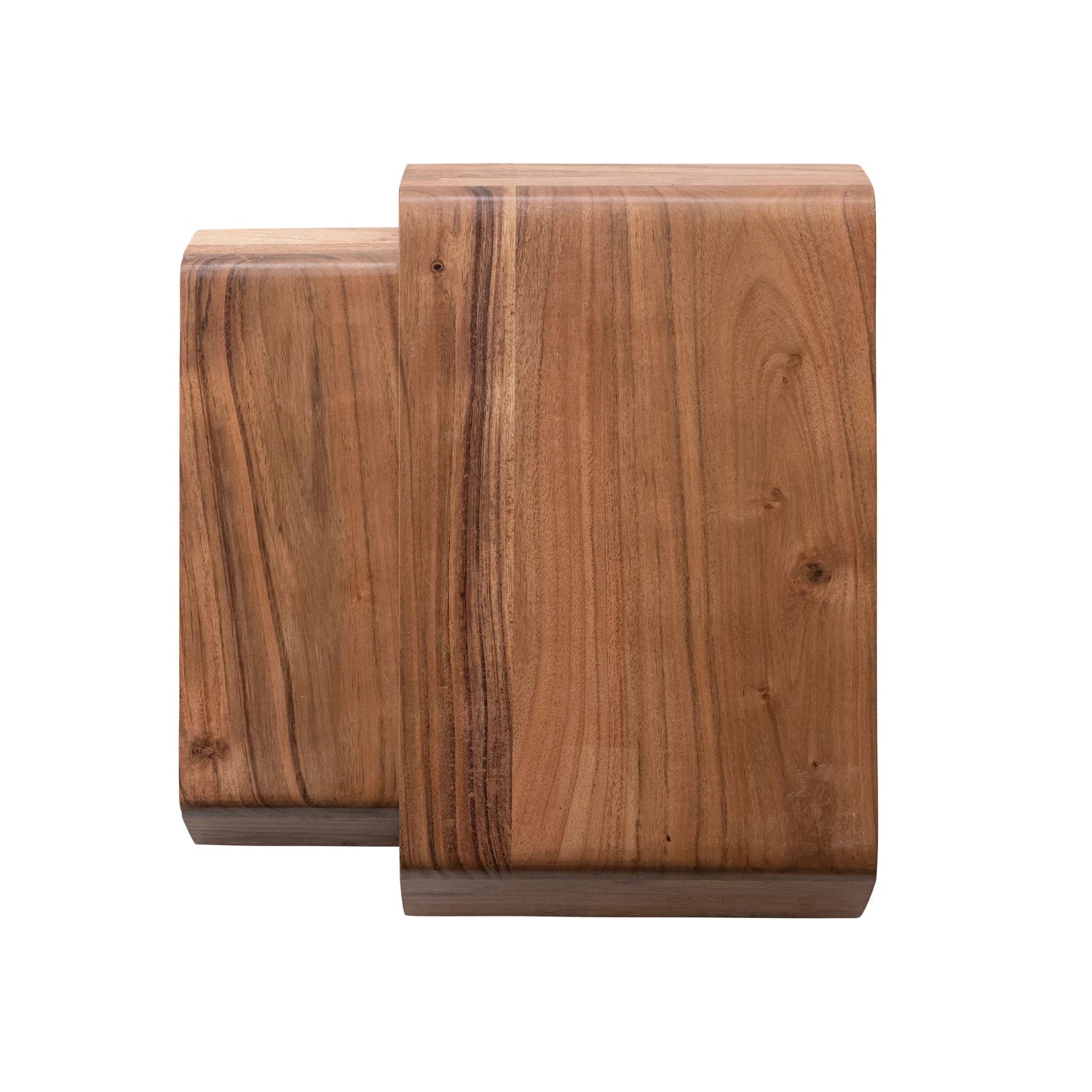 Acacia Wood Nesting Pedestals - Stackable Wooden Display Stands for Home Decor, Kitchen, Bathroom & Office Organization | Rustic Modern Style