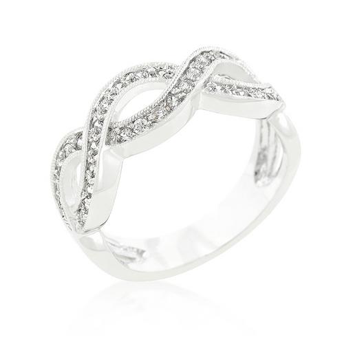 1.5mm Cubic Zirconia Infinity Wedding Band Ring for Women - Sterling Silver Stackable Promise Ring for Anniversary, Engagement & Everyday Wear