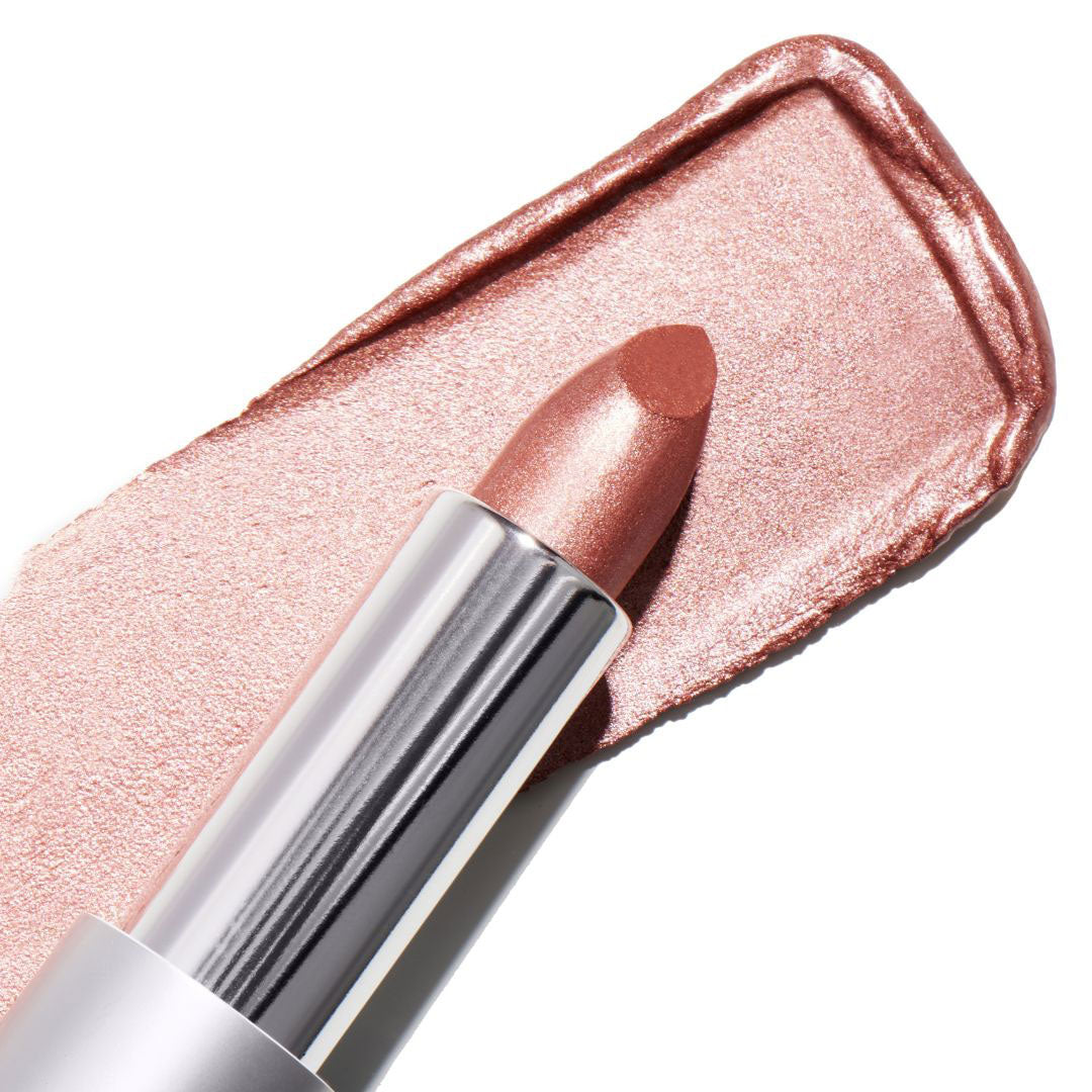 Soft Box Crème Lipstick - Pale Nude Pink with Gold & Silver Shimmer | Moisturizing Long-Lasting Lip Color for Everyday Wear & Special Occasions