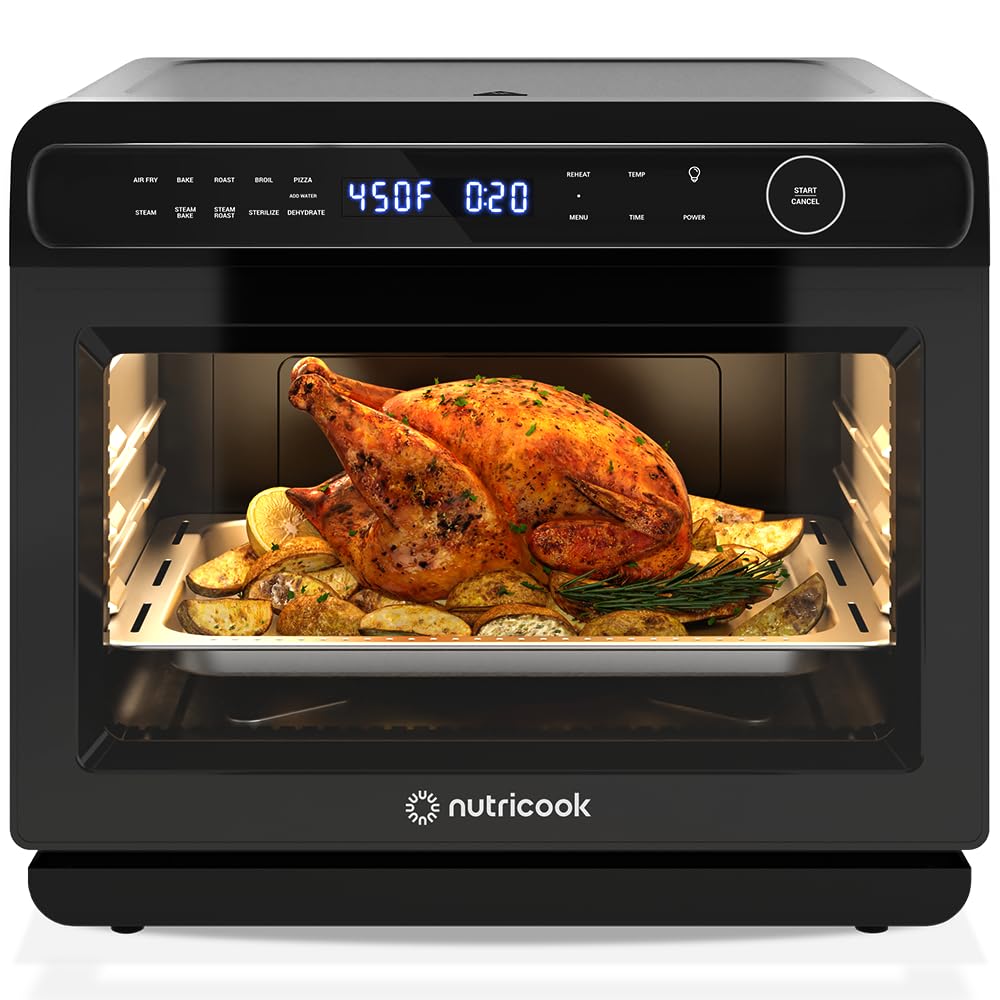 Steami 11-in-1 Convection Air Fryer Oven - 25QT Large Countertop Toaster Oven for Baking, Roasting, Steaming, Dehydrating & Pizza Making | Includes Accessories | Stainless Steel Design for Healthy Cooking | Perfect for Kitchens, Dorms & Small Spaces