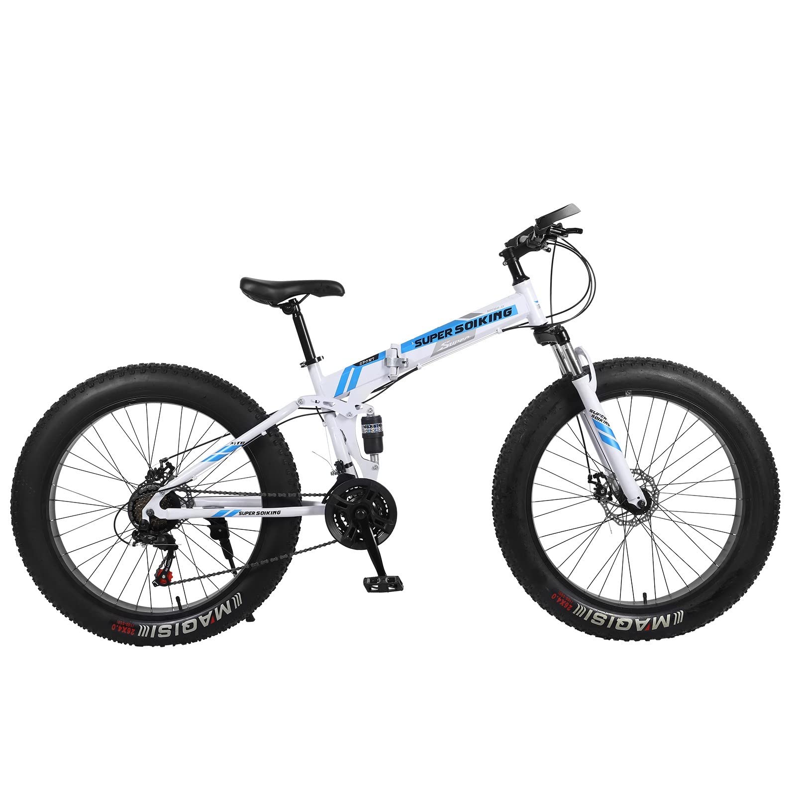 Fat Tire Mountain Bike for Men & Women - 17 Inch Medium Frame, 26 Inch Wheels, High Tensile Steel Frame, Comfortable Wide Seat - Perfect for Trail Riding, Commuting & Outdoor Adventures