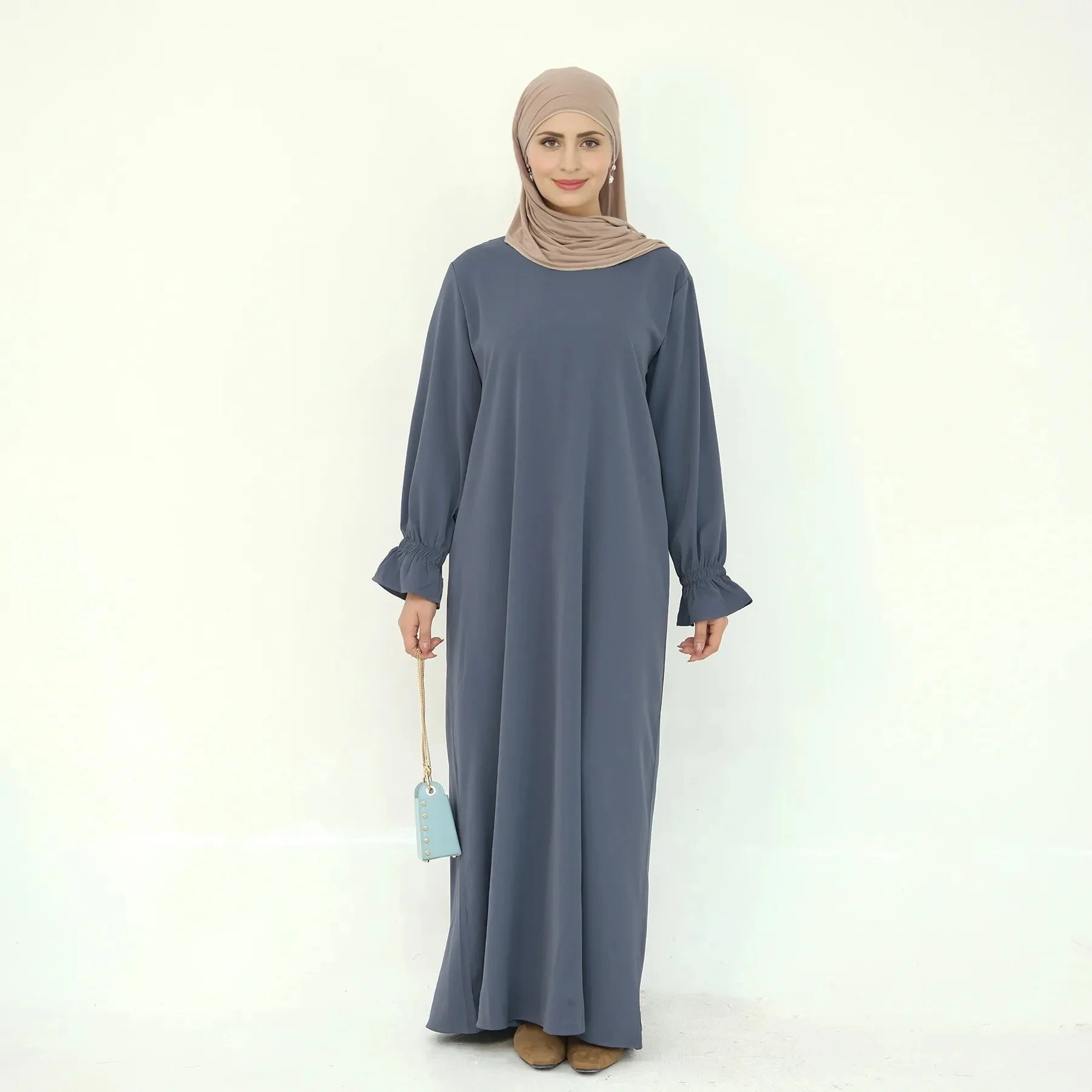 2-Piece Set Nida Abaya Dress with Cape #25949 - Elegant Muslim Women's Prayer Dress for Ramadan & Special Occasions