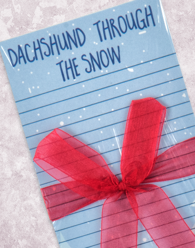 Dachshund Through The Snow Shopping List Notepad - Cute Dachshund Christmas Notepad for Grocery Lists, Holiday Planning & Gift Ideas - Perfect for Home, Office & Holiday Organizing
