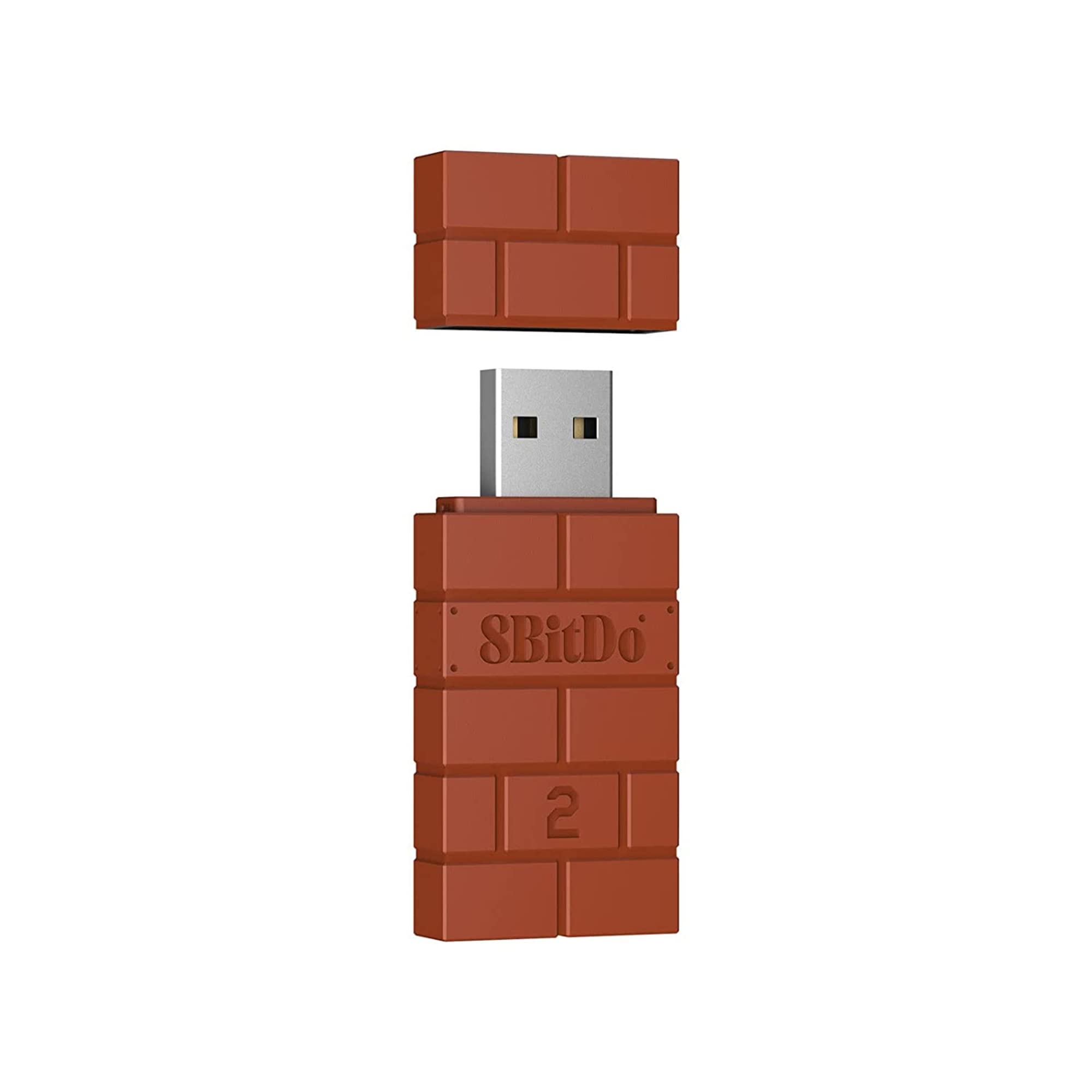 8Bitdo Wireless USB Adapter 2 with OTG Adapter - Compatible with Xbox Series X/S, Xbox One, Switch Pro & PS5 Controllers - Works on Switch OLED, Windows, Mac & Raspberry Pi - Brown - Perfect for Gaming, Streaming & Multi-Platform Controller Support