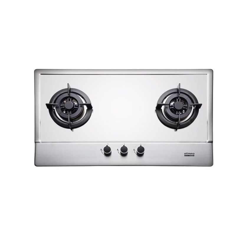 Europace ECH2101S 90cm Stainless Steel Slim Range Hood + EBH3291U Otimmo 2 Burner 90cm Stainless Steel Gas Hob - Perfect for Modern Kitchen Ventilation and Cooking
