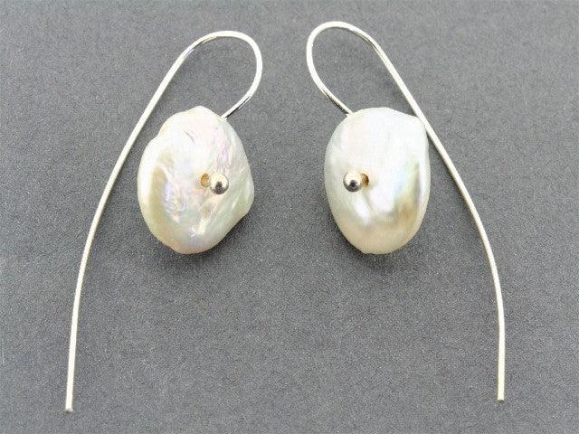 Pearl Button Earrings for Women - Elegant Stud Earrings with Pearl Accents - Perfect for Weddings, Parties & Everyday Wear