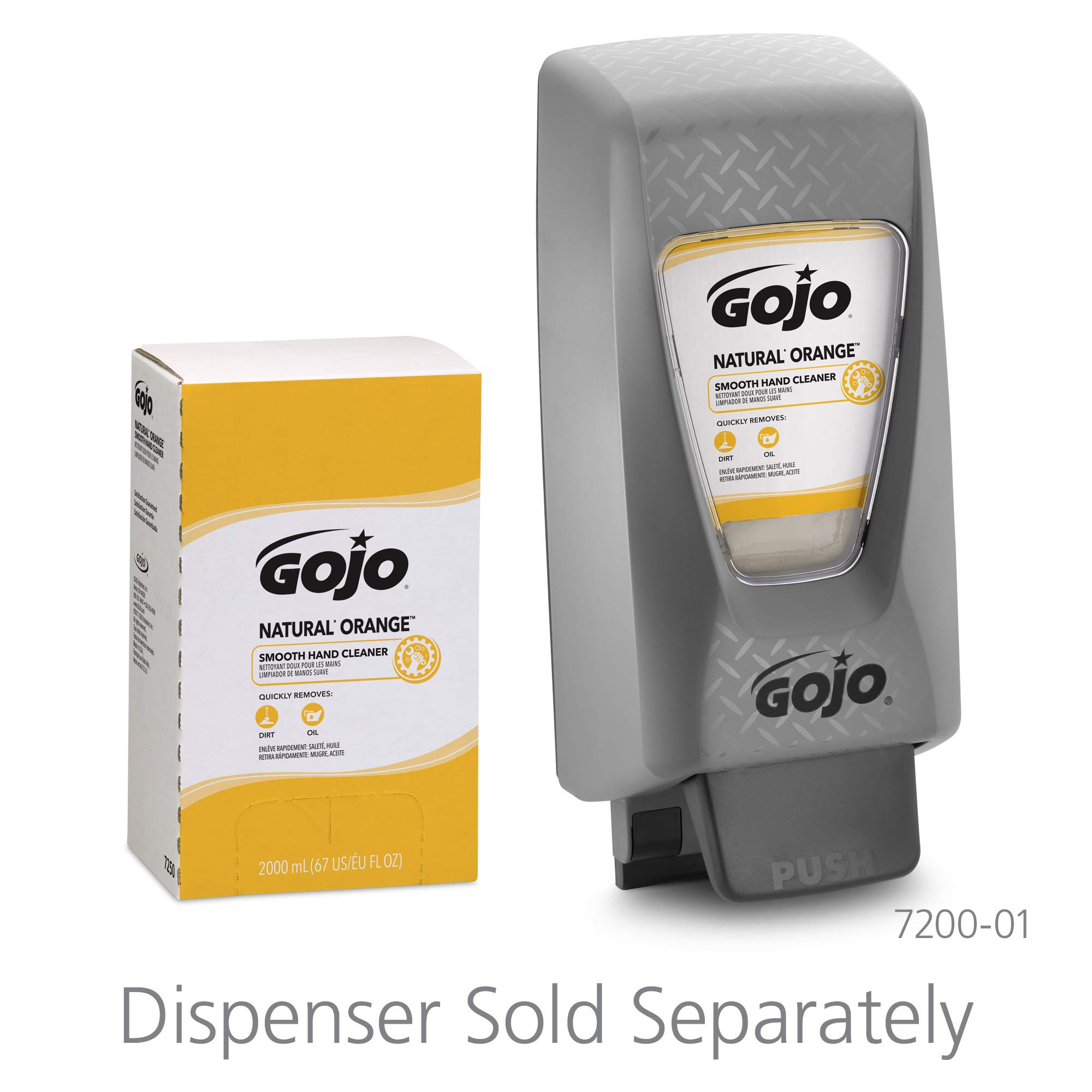 GOJO NATURAL ORANGE Smooth Hand Cleaner Refill, 2000 mL (Pack of 4) - Citrus Scented, PRO TDX Push-Style Dispenser Compatible | For Kitchen, Garage, Workshop & Industrial Use
