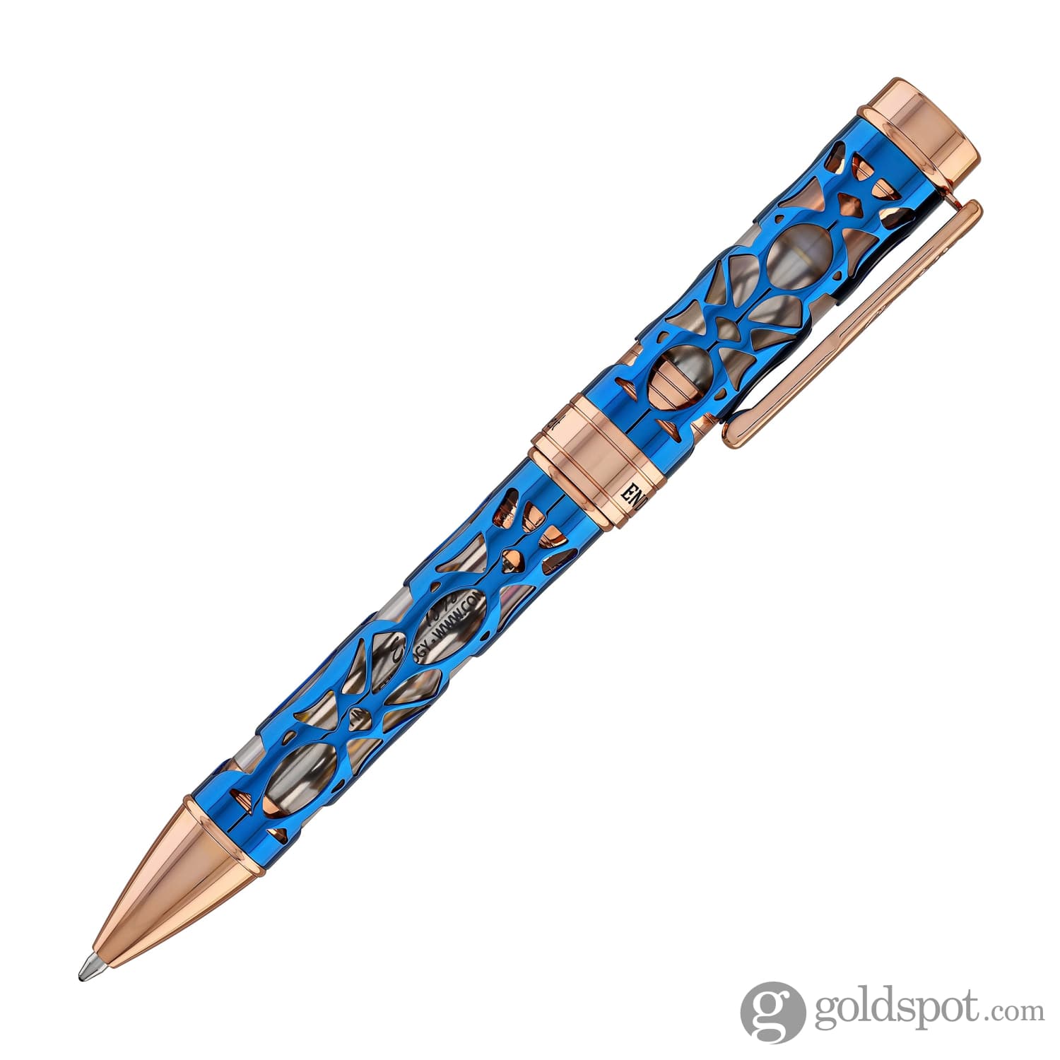 Conklin Endura Deco Crest Ballpoint Pen - Demo Blue with Rose Gold Trim | Premium Writing Instrument for Office, Business Gifts & Luxury Pen Collection