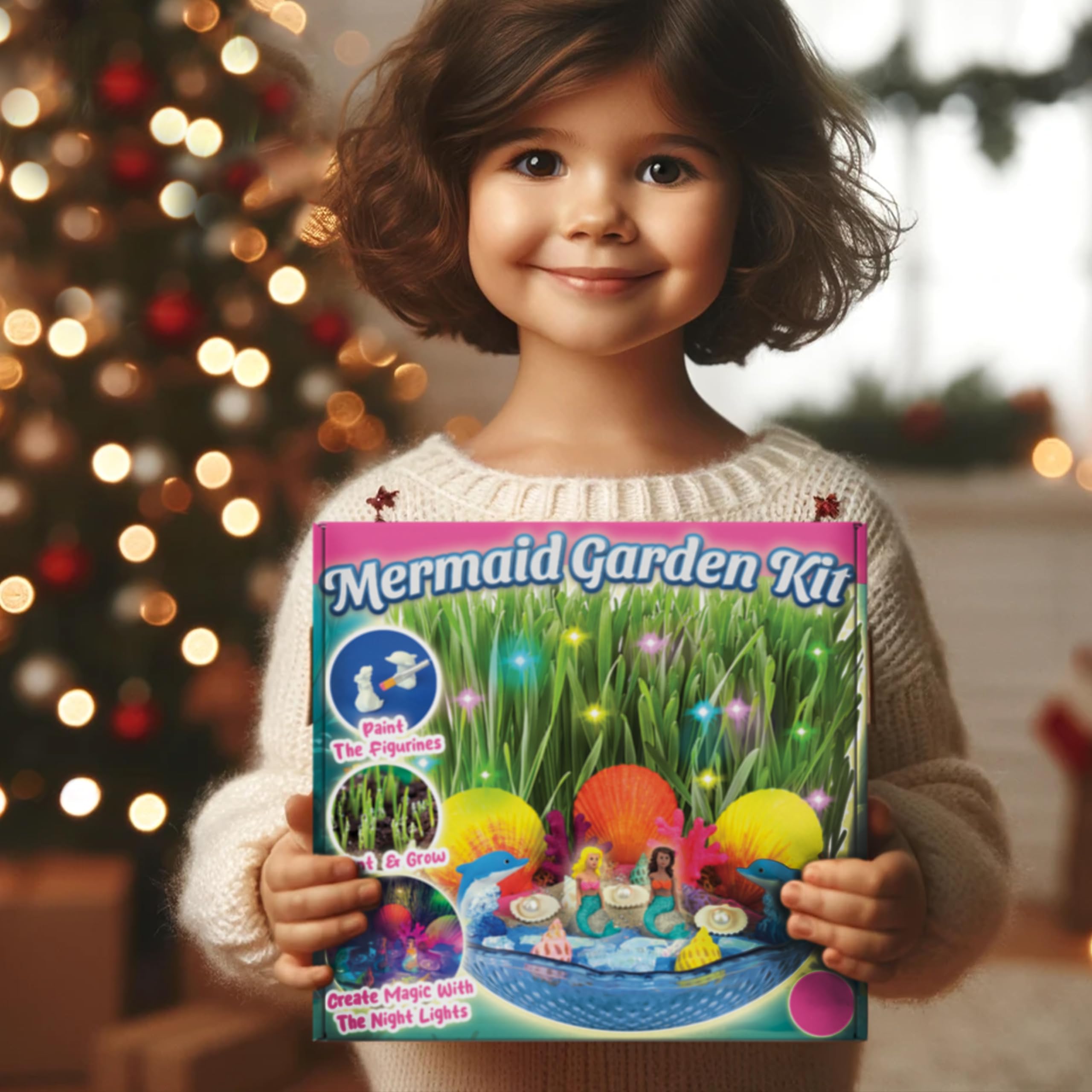 BLOONSY Mermaid Fairy Garden Kit for Kids - Light Up Terrarium with LED, STEM Science & Arts Crafts Activity for Girls Ages 8-12 | Perfect Birthday Gift, Room Decor & Creative Play