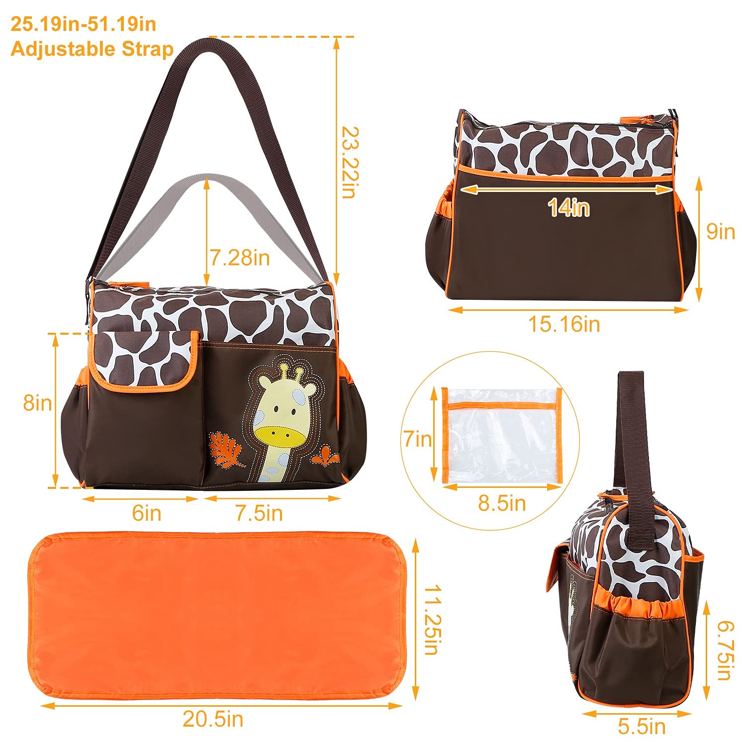 Moclever Diaper Bag Tote with Changing Pad - Baby Essentials for Travel & Outings
