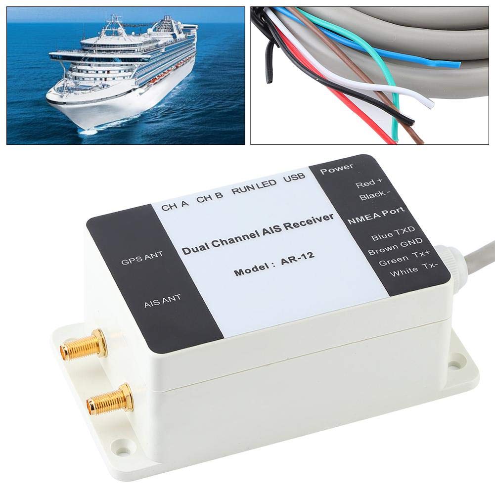 Dual Channel AIS Receiver with GPS USB - NMEA 0183 Marine Navigator for Yachts & Ships | Boat Tracking & Collision Avoidance System | Perfect for Sailing, Fishing & Offshore Navigation