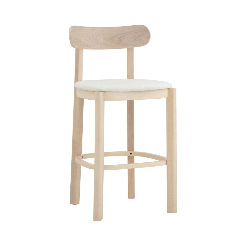 Premium LOWEN Bar Stool - Cream White Modern Kitchen Counter Stool for Home, Bar & Restaurant Use