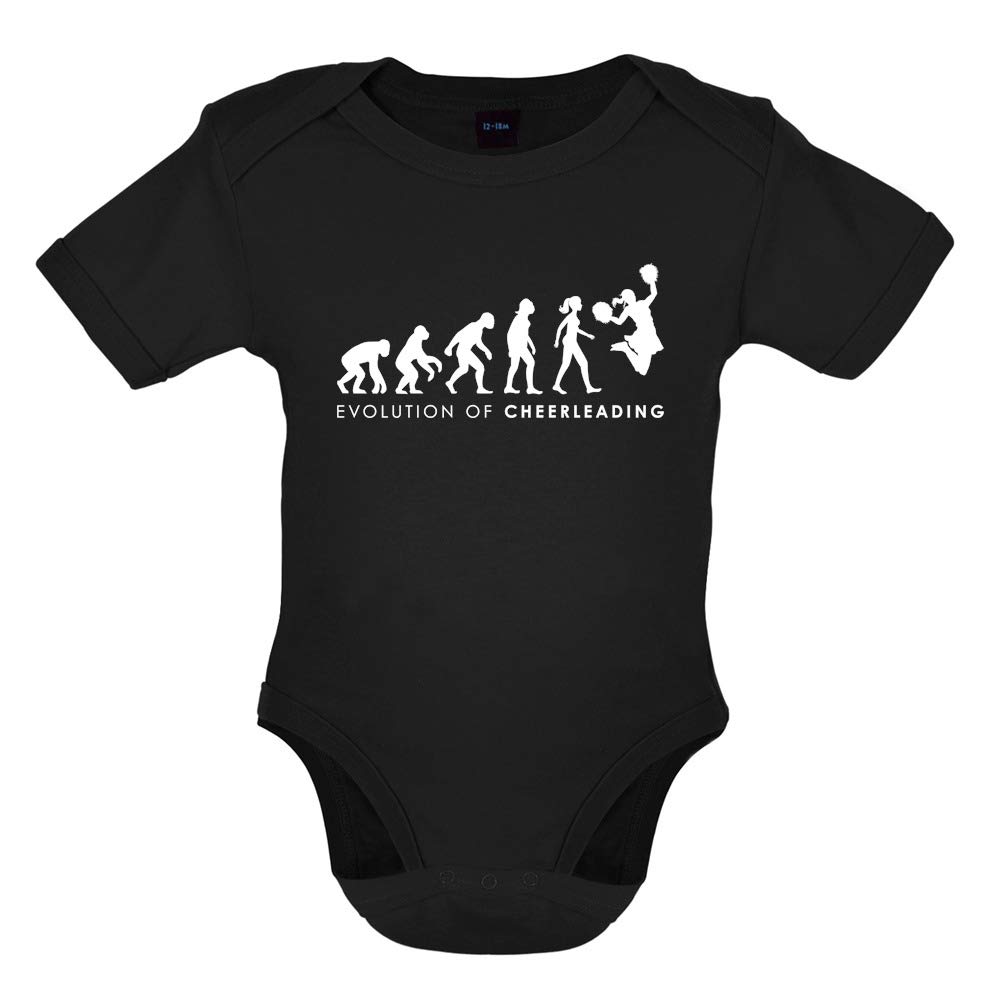 Evolution of Women Cheerleading Organic Baby Bodysuit - Soft Cotton Infant Onesie for Game Day & Team Spirit