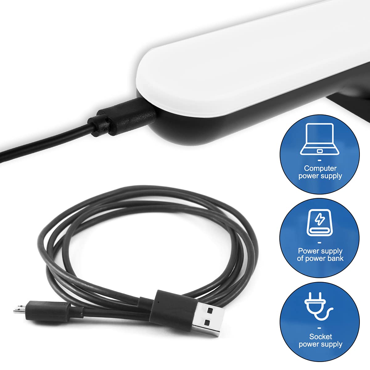 Dimmable LED Reading Light Bar - USB Rechargeable Wall Mounted Lamp with 3 Color Temperatures & 2300mAh Battery - Perfect for Bunk Beds, Study Rooms, and Nighttime Reading - Magnetic Mount Touch Control Stick Light