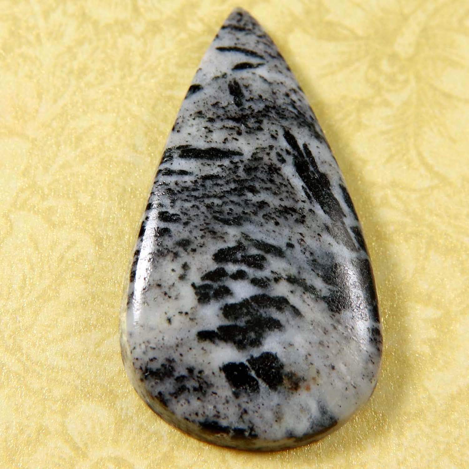 Natural Hornblende Pear Cabochon Loose Gemstone 42.45cts for Jewelry Making - Healing Crystal, Meditation Stone & Unique Gift Idea