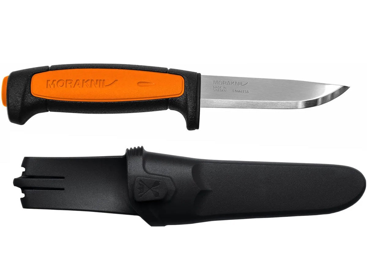 MoraKniv Basic 546 (S) - High Carbon Steel Outdoor Knife for Camping, Hiking & Bushcraft - Durable Fixed Blade Survival Knife with Sheath