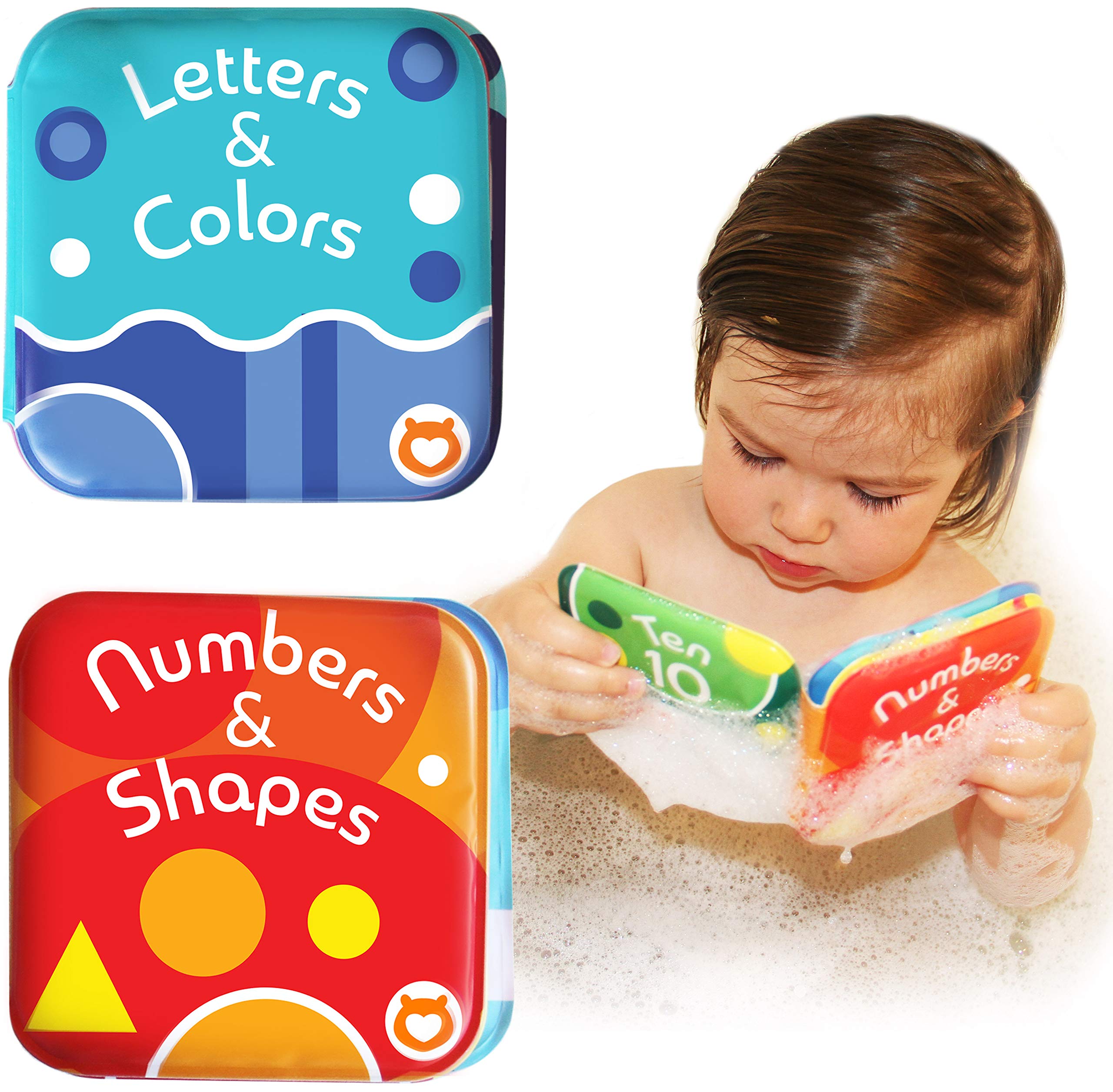 Baby Bath Books - Waterproof Alphabet & Numbers Set for Toddlers - Bathtime Learning Fun