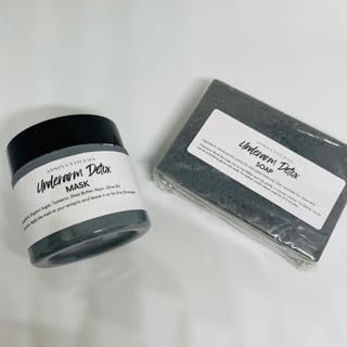 Underarm Detox Set - Lightening & Brightening Mask, Detox Soap, Exfoliating Charcoal & Clay Mask for Smooth & Radiant Skin | Perfect for Daily Skincare & Pre-Event Prep