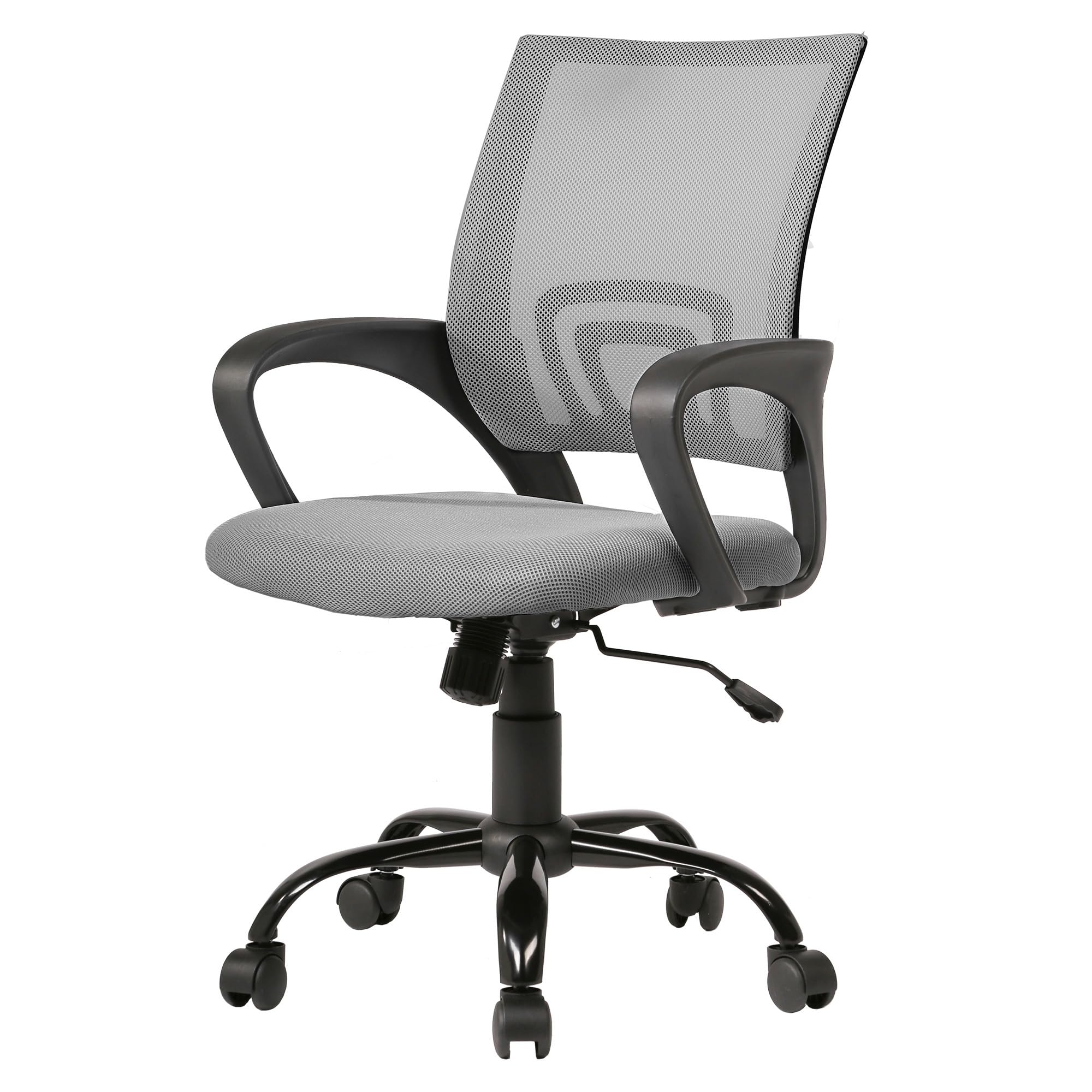 Ergonomic Office Chair with Lumbar Support - Adjustable Mid Back Computer Desk Chair, Rolling Swivel Task Chair for Home Office - Comfortable & Affordable (Grey) | Perfect for Remote Work, Gaming, and Long Hours at Your Workspace
