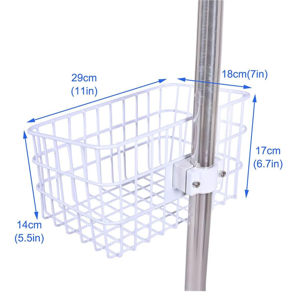 Adjustable IV Pole Stand with Silent Brake Wheels & 4 Hooks - 43.3 to 83 Inches Height - Stainless Steel Medical Equipment with Wide Base for Stability - Perfect for Hospitals, Clinics & Home Healthcare Use