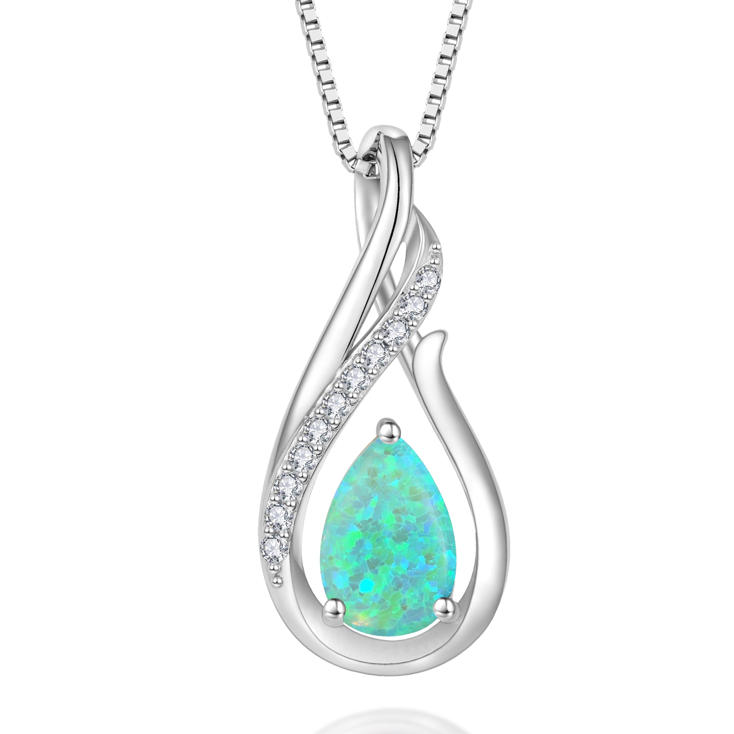 925 Sterling Silver Infinity Necklace for Women - Teardrop Pendant with Birthstone, Elegant Jewelry Gift for Anniversary, Birthday & Valentine's Day | Perfect for Everyday Wear & Special Occasions