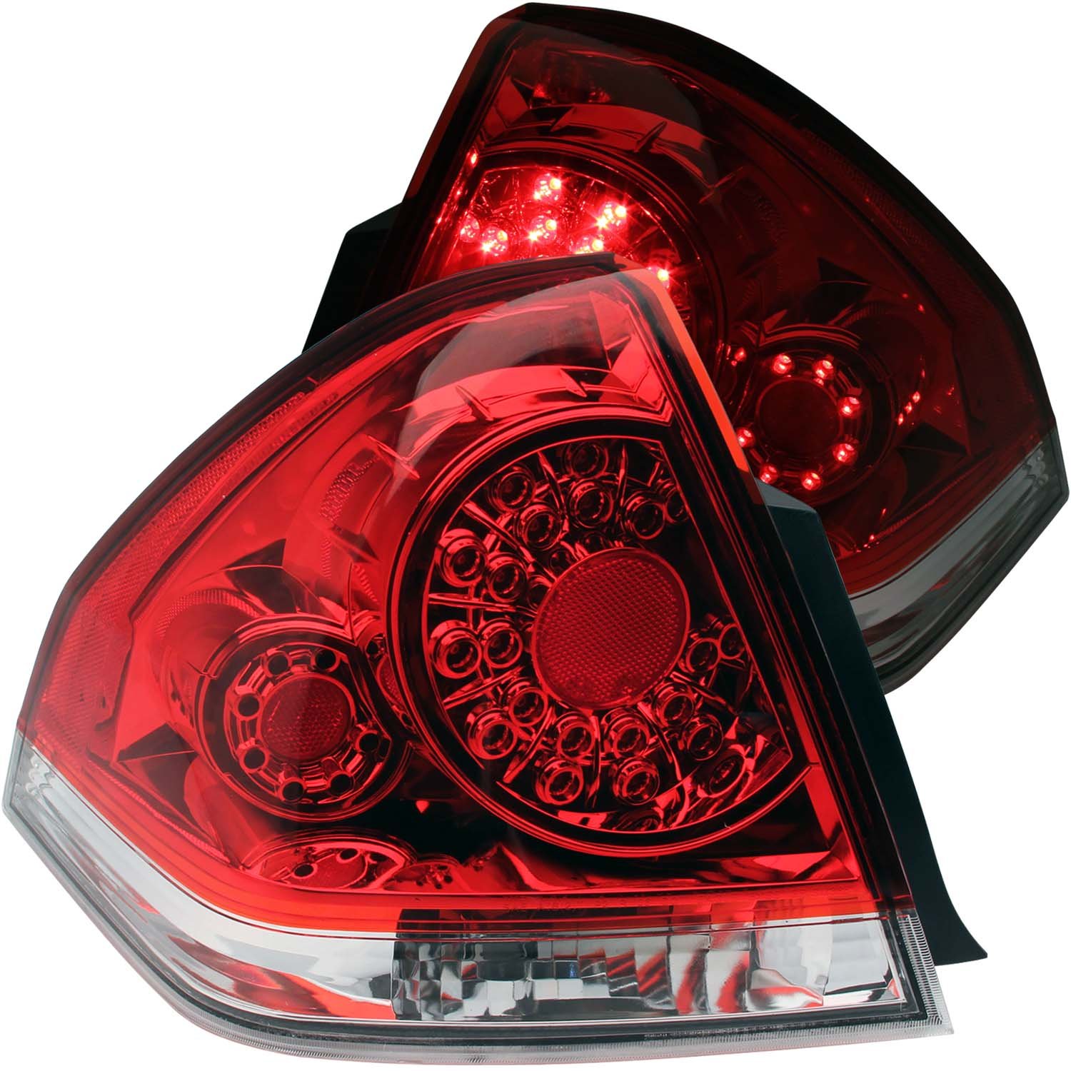 AnzoUSA 321206 Red/Clear LED Taillight Pair for Chevrolet Impala 2006-2013 - High Visibility & Durable Replacement - Perfect for Night Driving & Car Upgrades