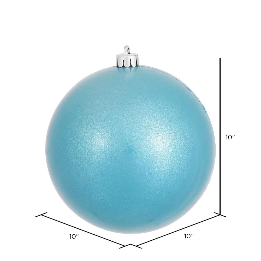 Vickerman 10-Inch Turquoise Christmas Candy Ball Ornament - Holiday Tree Decor, Party Decoration, Festive Home Decor for Xmas, Winter Celebrations
