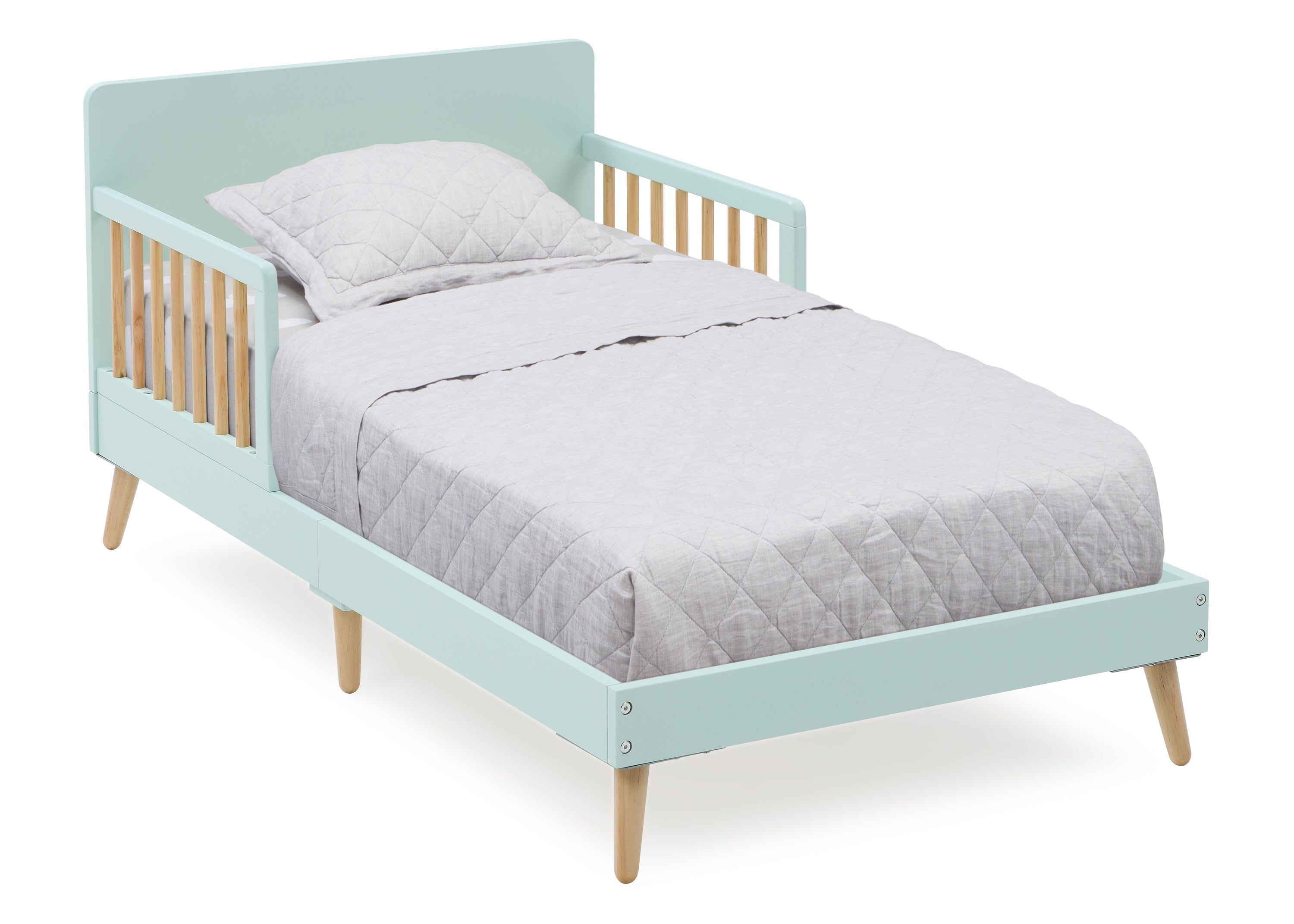 Logan Wood Toddler Bed - Solid Wood Convertible Kids Bed for Boys & Girls - Safe & Sturdy Nursery Furniture for Bedroom or Playroom