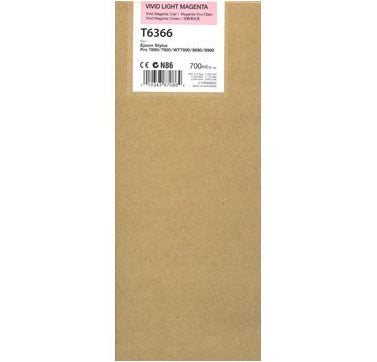 Epson T636600 700ml Ultrachrome HDR Ink Cartridge for 7890/7900/9890/9900 Printers - Vivid Light Magenta - Ideal for Professional Photo Printing & Fine Art Reproduction