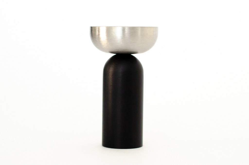 Nickel and Black Pedestal Bowl Round Hook - Elegant Home Decor for Kitchen, Bathroom, or Entryway Organization