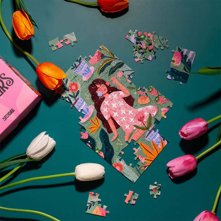 100 Piece Jigsaw Puzzle - Beautiful Flower Garden Theme - Perfect for Family Game Night, Kids Educational Activity & Home Decor