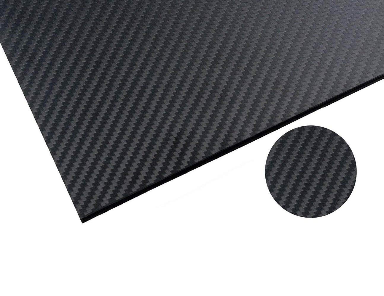 3K Carbon Fiber Plate Panel for RC Airplanes, DIY Drones - 250x350x6mm (Twill, Matte Finish) - Lightweight & Durable for RC Models, Aircraft Repair, and Custom Builds