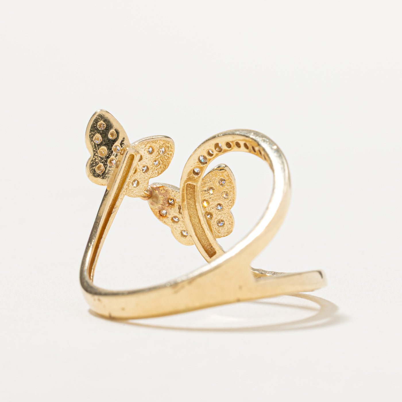 0.24ctw Diamond Butterfly Ring for Women - Size 7.5 - Elegant Sterling Silver Jewelry for Anniversary, Birthday & Romantic Gifts