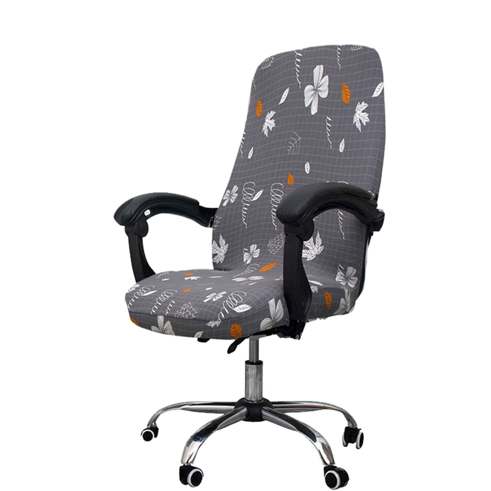 Stretchable Washable Office Chair Covers - Universal Fit for Computer, Boss & Rotating Chairs - Large Size Only - Maple Leaf Design - Perfect for Home Office, Conference Rooms & Workspaces