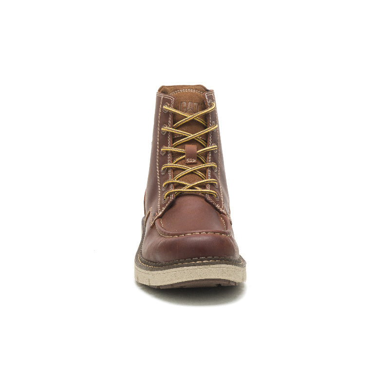 Covert Soft Toe Leather Mid Boots for Men - Comfortable Brown Work Boots for Construction, Hiking & Outdoor Activities