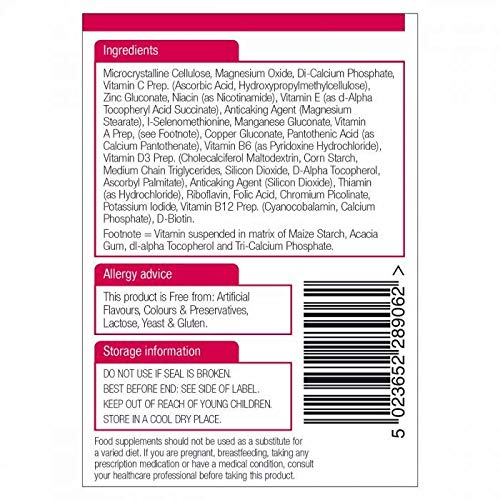 Premium Multivitamin & Mineral Supplement (Iron-Free) - 60 Tablets per Bottle, 4 Pack for Daily Wellness Support - Ideal for Adults, Seniors & Active Lifestyles