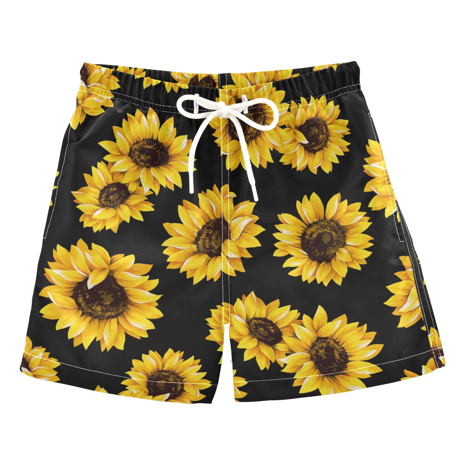 **JHKKU Boys' Swim Trunks with Sunflower Print - Quick Dry Toddler Swim Shorts for Beach, Pool & Summer Fun - Mesh Lining for Comfort**    *Perfect for beach vacations, pool parties, and water play - lightweight, fast-drying, and stylish for active toddlers!*