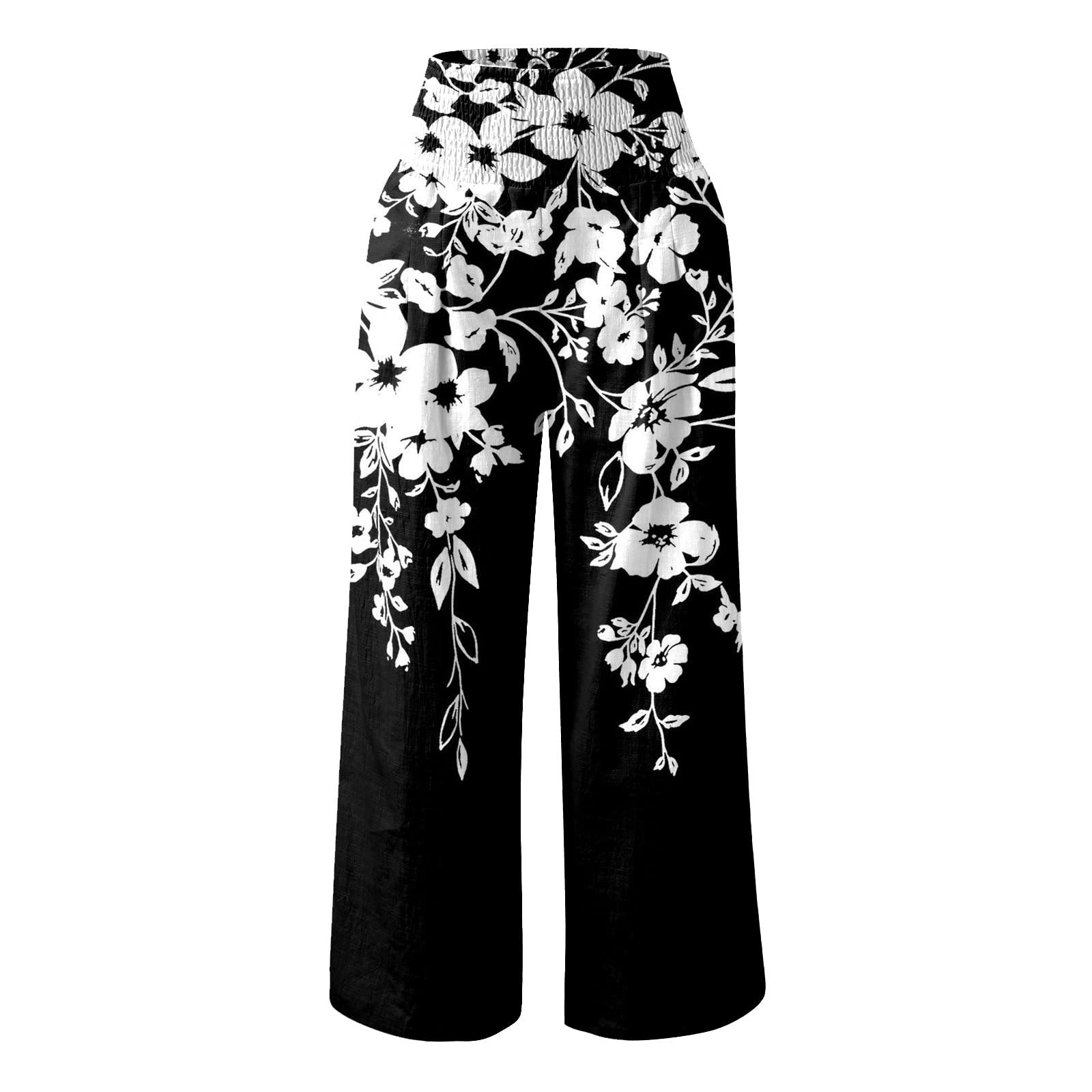 Women's Casual Cotton Linen Beach Pants - Loose Fit Cropped Trousers with Pockets | Comfortable Summer Vacation, Yoga, Travel & Lounge Wear