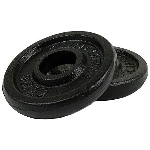 Tunturi 20kg Cast Iron Weight Plate - Unisex Black Single Plate for Home Gym & Strength Training