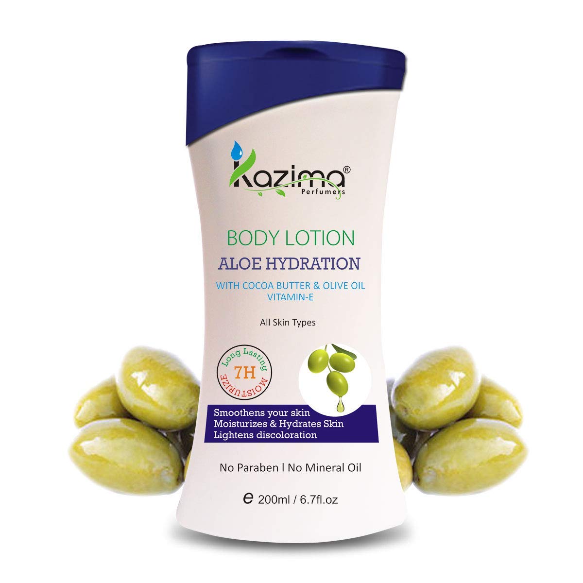 KAZIMA Aloe Hydration Body Lotion (200ML) with Cocoa Butter, Olive Oil & Vitamin E - Moisturizing Skin Care for Dry Hands, Face & Body - Perfect for Daily Use & After Sun Care