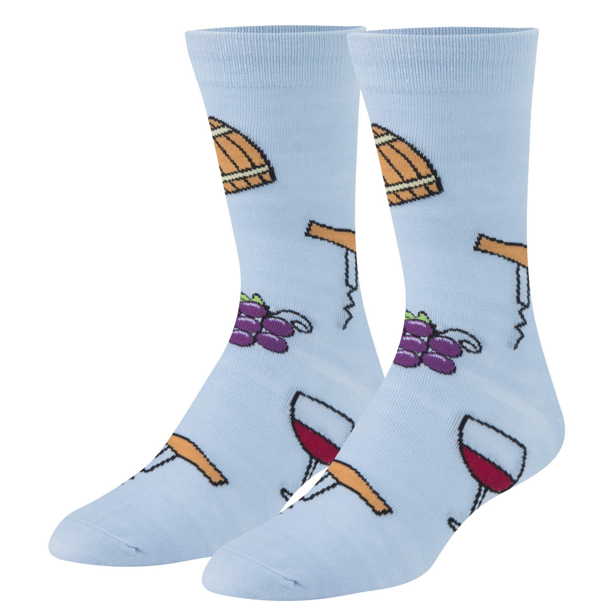 Funny Women's Crazy Socks - Coffee & Wine Themed Crew Socks with Colorful Prints | Perfect Gift for Coffee Lovers & Wine Enthusiasts | Great for Office, Parties & Relaxing at Home