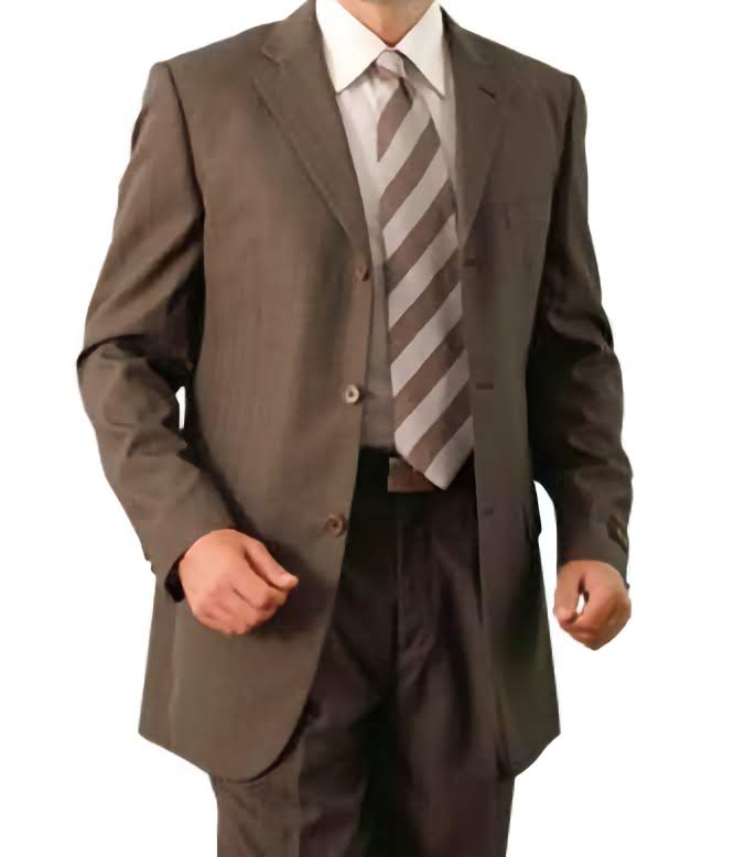 Dark Cocoa Regular Fit 2-Piece Suit with Tone-on-Tone Stripes | Business Attire & Formal Wear for Office, Weddings & Special Events